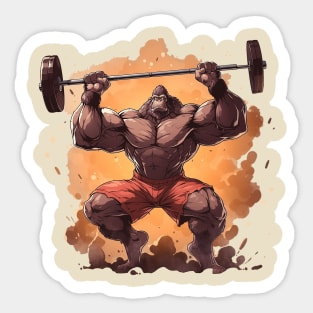 gorilla at gym Sticker